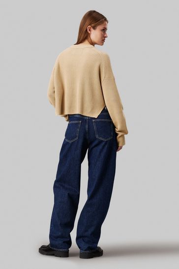 Buy Calvin Klein Jeans Green Logo Intarsia Regular Fit Sweater from Next Turkey