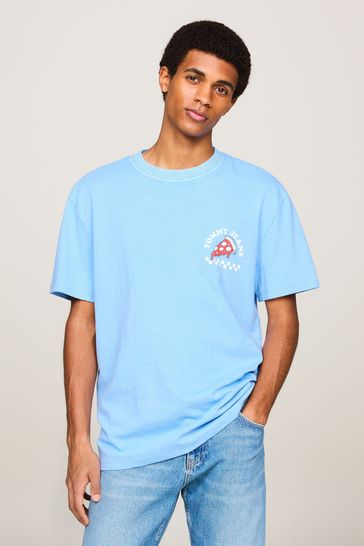 Tommy Jeans Regular Fit Blue Unisex Fun Novelty T-Shirt