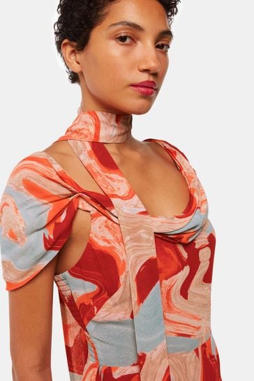 Marble print dress store