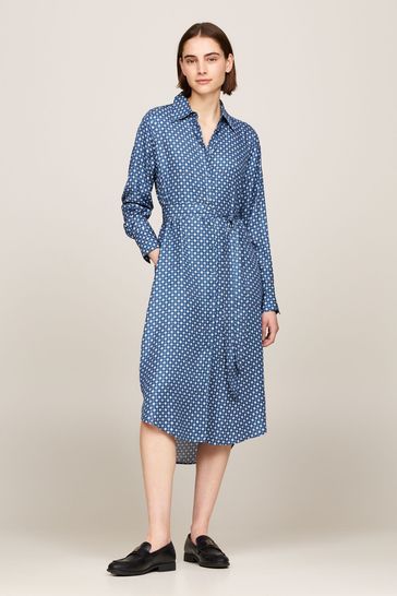 Buy Tommy Hilfiger Foulard Knee Length Shirt Dress from Next Bahrain