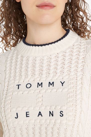 Tommy Jeans Bubble Cable Flag Crew Neck Sweater