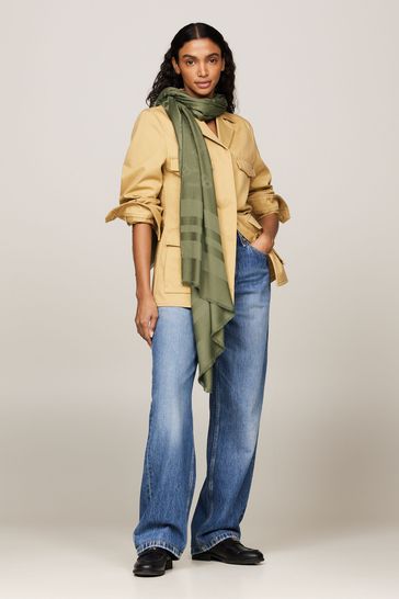 Tommy Hilfiger Green Utility Scarf