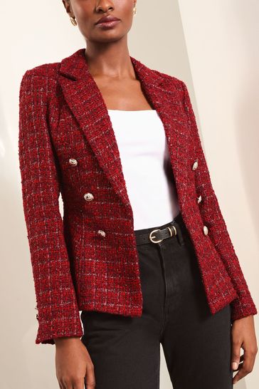 Military blazer red deals