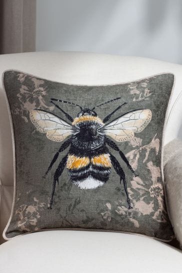 Evans Lichfield Sage Avebury Bee Piped Cushion