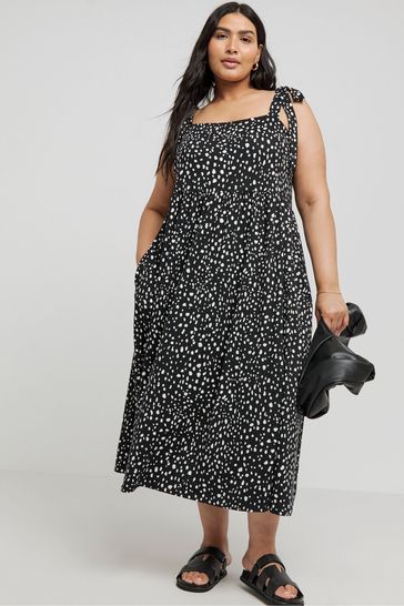 Simply Be Black Supersoft Tie Strap Maxi Dress