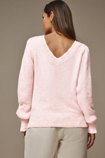 Buy Laura Ashley Pointelle V Neck Jumper from the Laura Ashley online shop