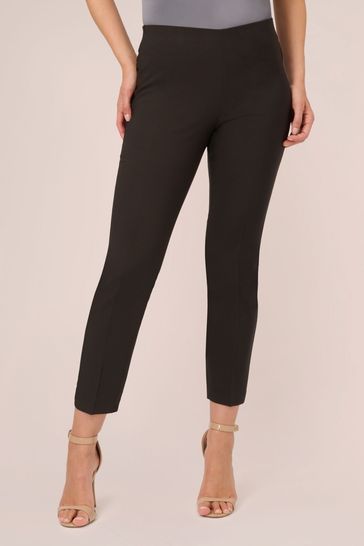 Adrianna Papell Solid Bi-Stretch Pull-On Black Trousers