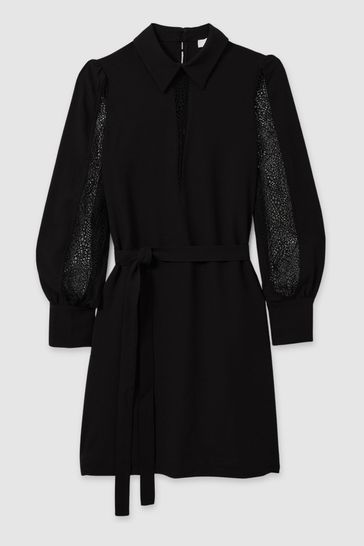 Buy Reiss Black Reema Lace Insert Mini Dress from Next Greece