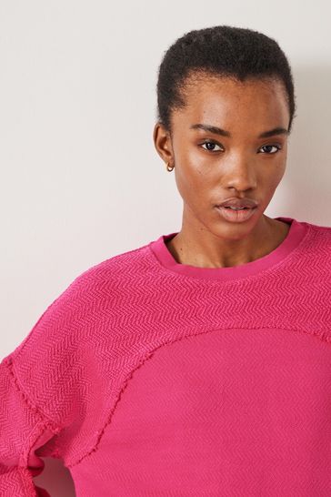 Buy Hush Red Hannah Textured 100 Cotton Sweatshirt from Next Bahrain