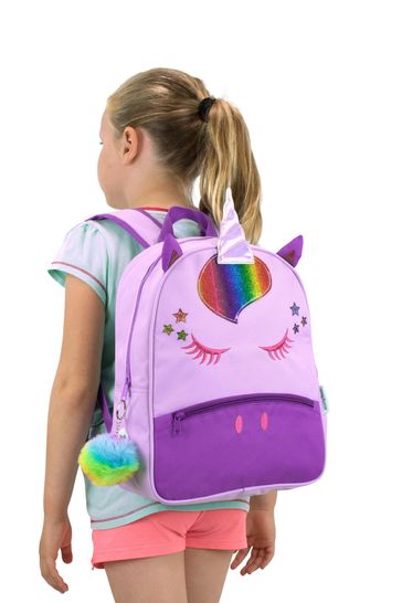 Harry Bear Purple Unicorn Backpack with Pom Pom Keyring