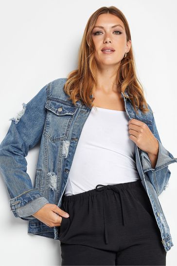 Buy Long Tall Sally Distressed Denim Jacket from Next Bahrain