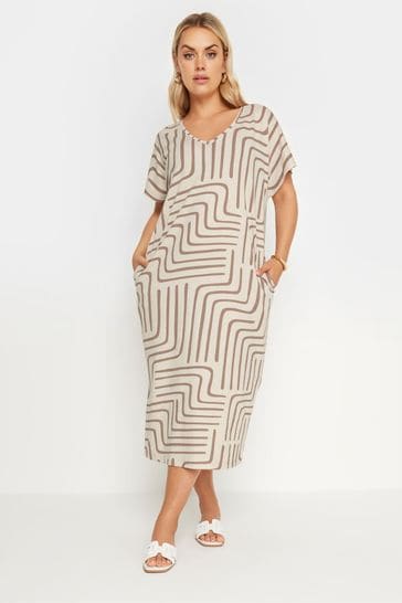 Yours Curve Natural Throw On T-Shirt Midaxi Dress