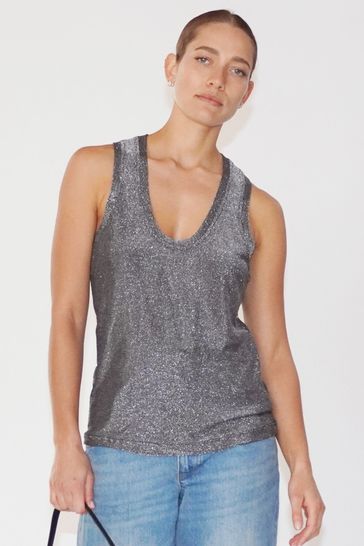 Silver vest top next on sale