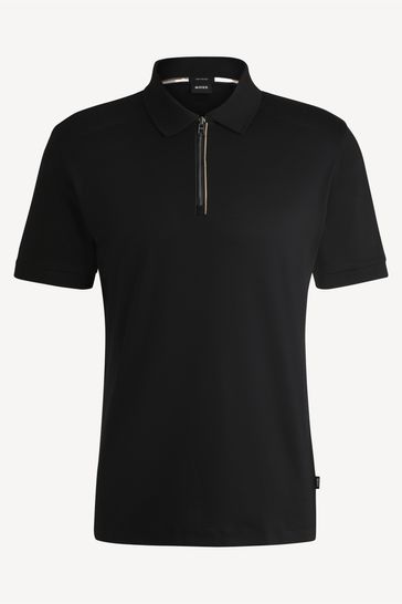 Buy BOSS BOSS Slim Fit Zip Placket Mercerised Cotton Polo Shirt from Next Bahrain