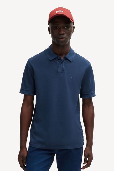 Buy BOSS Dark Blue 100 Cotton Pique Polo Shirt from Next Bahrain