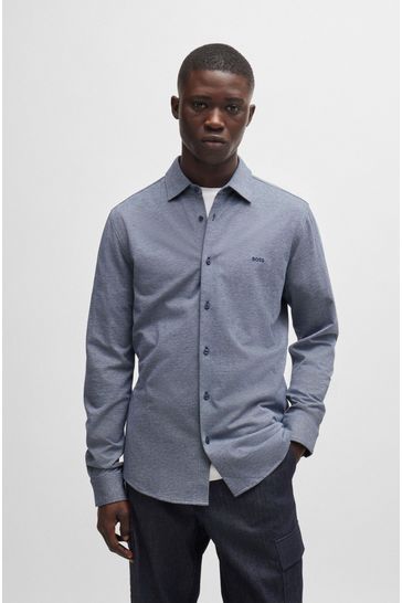 Buy BOSS Slim Fit Melange Pique Shirt from Next Bahrain