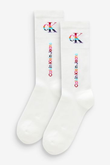 Buy Calvin Klein White Pride Socks 2 Pack from Next Netherlands