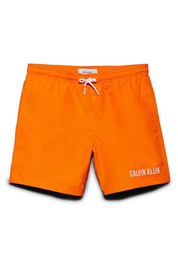 Buy Calvin Klein Orange Medium Drawstring Wr Print Swim Shorts from Next Bahrain