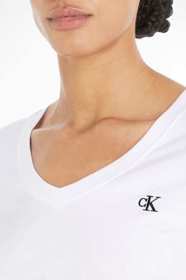 Calvin klein cotton stretch v neck clearance