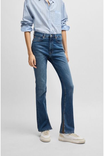 Buy BOSS Blue Kick Flare Soft Motion Denim Jeans from Next Bahrain