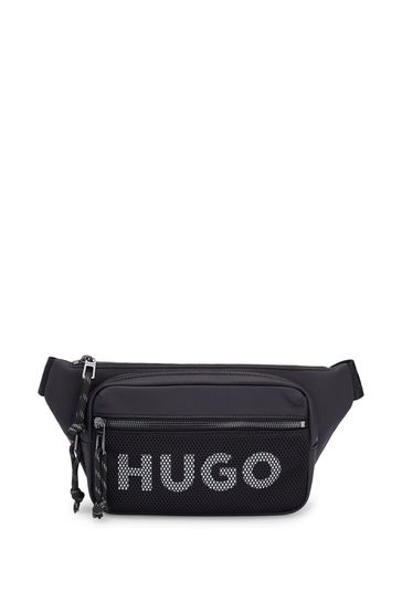 Buy HUGO Belt Bag With Contrast Logo And Mesh Overlay from the Laura Ashley online shop