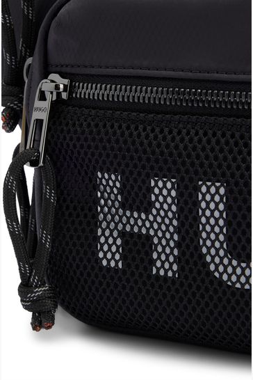 Buy HUGO Black Belt Bag With Contrast Logo And Mesh Overlay from Next Bahrain