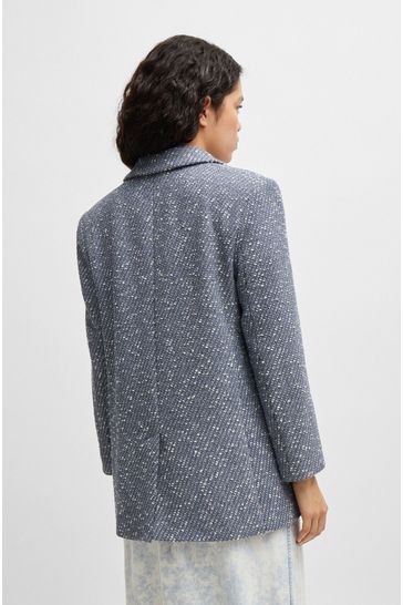 Buy BOSS Blue Single Button Jacket In Denim Effect Tweed from Next Bahrain