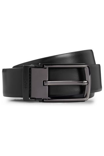 Buy BOSS Black Reversible Branded Keeper Belt In Italian Leather from Next Bahrain