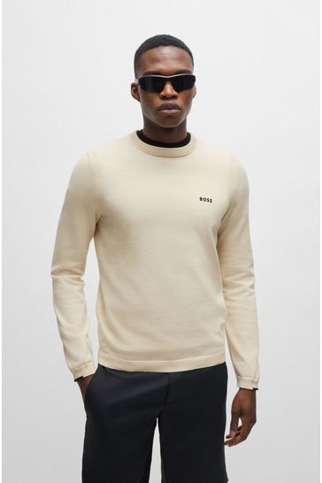 Buy BOSS Logo Print Cotton Blend Sweater from Next Bahrain