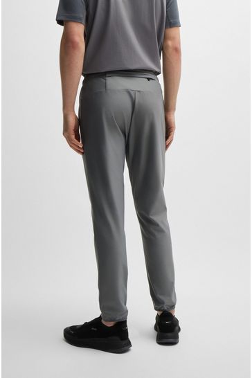 Buy BOSS Grey Stretch Interlock Tracksuit Bottoms With Decorative Reflective Logo from Next Netherlands