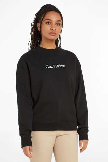 Calvin klein black logo sweatshirt outlet