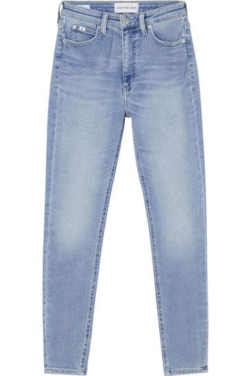 Buy Calvin Klein Blue High Rise Super Skinny Ankle Jeans from Next Denmark