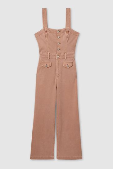 Buy Paige Rose Cropped Denim Wide Leg Jumpsuit from Next Turkey