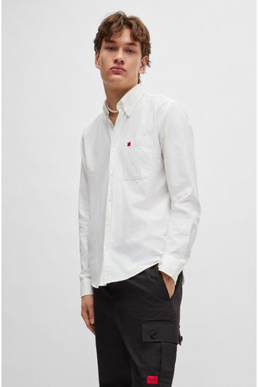 HUGO Slim-Fit Button-Down Shirt In Oxford Cotton