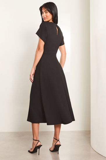 Buy Lipsy Twist Side Short Sleeve Midi Fit and Flare Dress from the Laura Ashley online shop