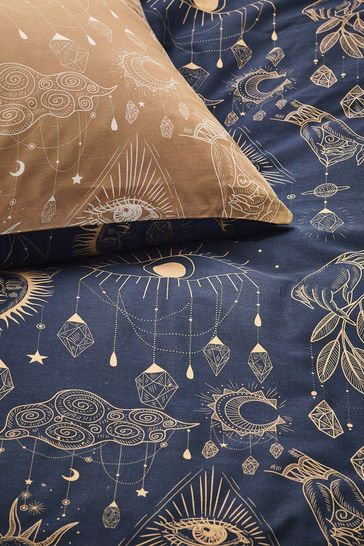 Furn Gold Navy Constellation Celestial Duvet Cover Set
