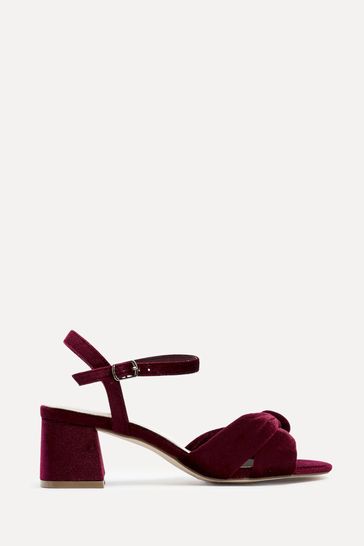 Buy Linzi Burgundy Red Charlotte Block Heeled Sandals With Bow Front Detail from Next Belgium