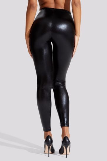 Black wet leggings clearance