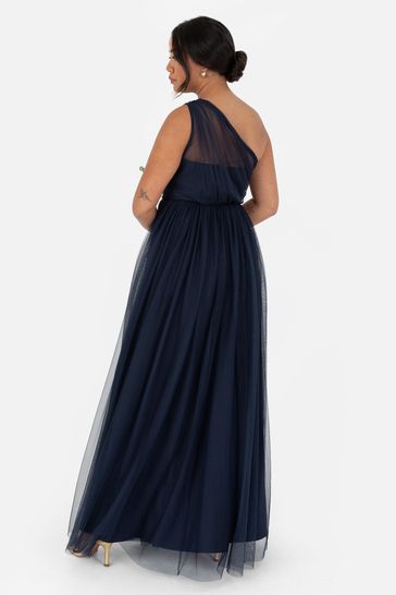 Buy Maya Blue One Shoulder Tulle Maxi Dress With Embellished Motif from Next Bahrain