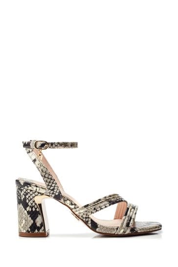 Moda in Pelle Animal Raeya Tubular Strappy Swoosh Heel Sandals