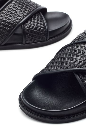 Buy Moda in Pelle Olympe Cross Over Footbed Black Sandals from Next Cyprus