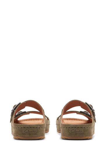 Clarks olive green sandals top