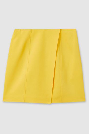Reiss yellow pleated skirt on sale