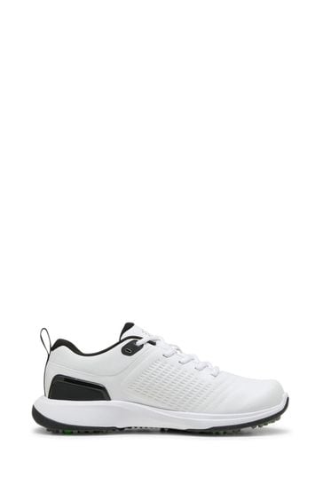 Puma White Mens Grip Fusion Flex Golf Shoes