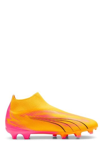 Puma Orange Mens Ultra Match Fg/AG Laceless Football Boots