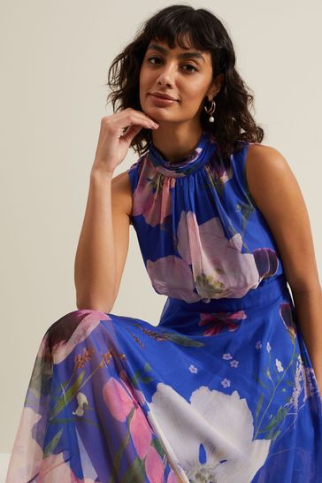Buy Phase Eight Blue Lucinda Print Dress from Next Kuwait