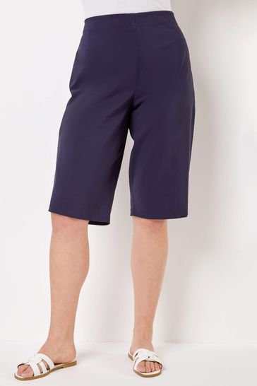 Knee length stretch shorts store