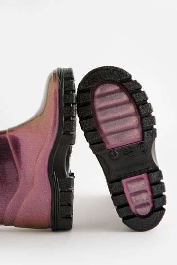 Purple glitter wellies hot sale