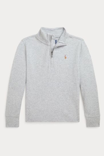 Buy Polo Ralph Lauren Boys Grey 100 Cotton Quarter Zip Sweatshirt from Next Turkey