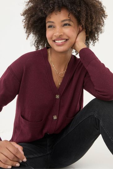 Burnt red cardigan top